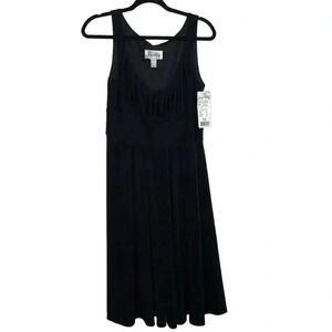 Joseph  Ribkoff Little Black Cocktail Pleating Sleeveless Stretch Dress Size 10